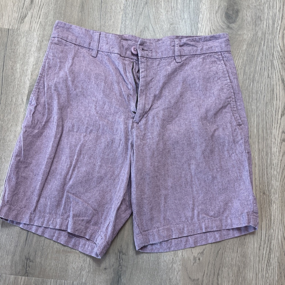 Old Navy Shorts Mens 30 Red Linen Blend Ultimate Slim Built In Flex Chino Casual